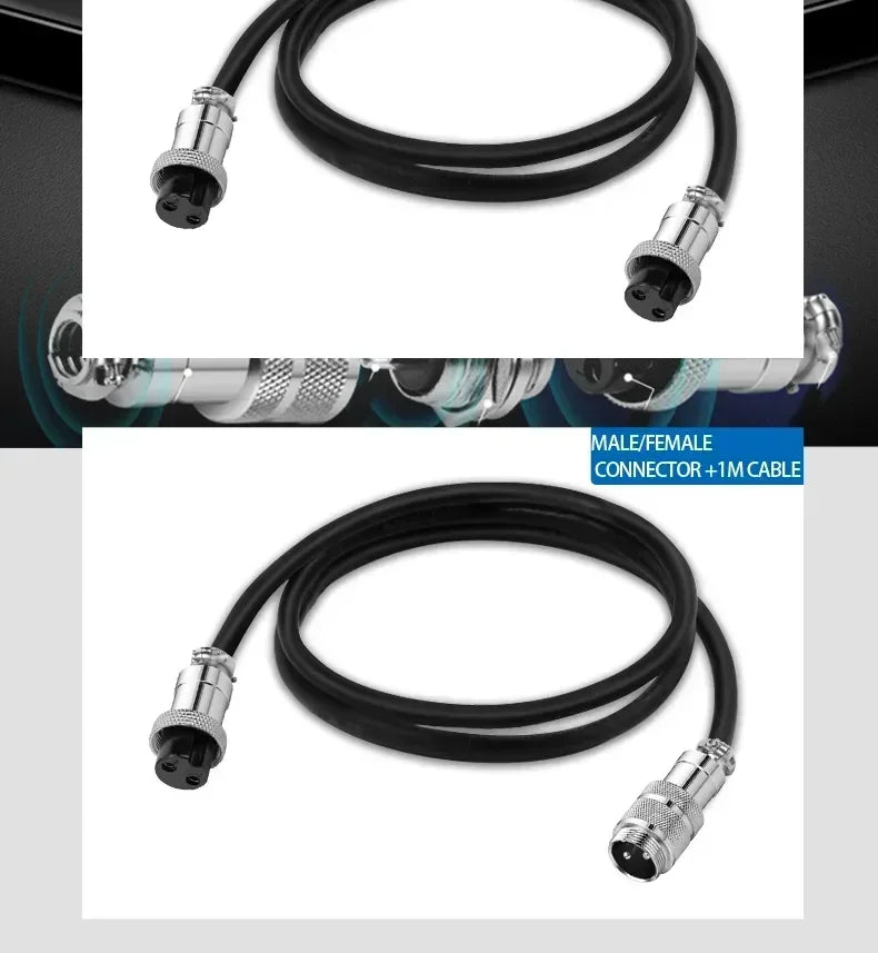GX12 GX16 GX20 Waterproof Aviation Connector 2 3 4 5 6 7 8 9 10 12 15Pin M/F, 5/10/20 Sets for Industrial Machinery Panel Wiring