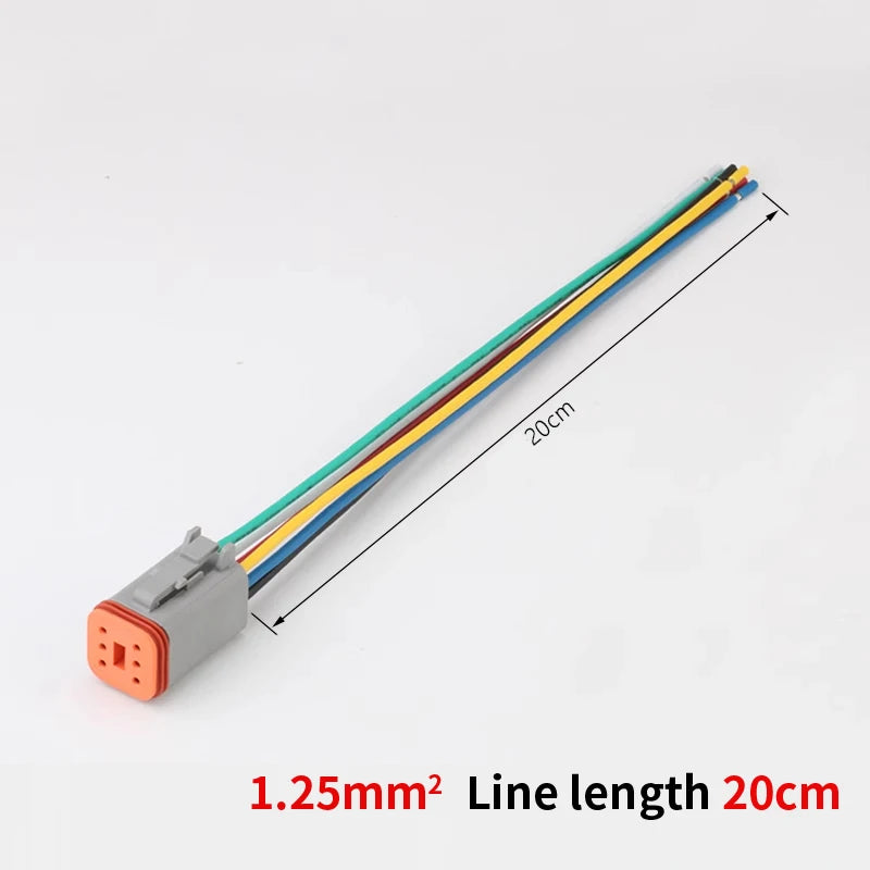 DT06-6S DT04-6P Deutsch waterproof connector car day running lights modified wiring harness plug LED spotlight harness