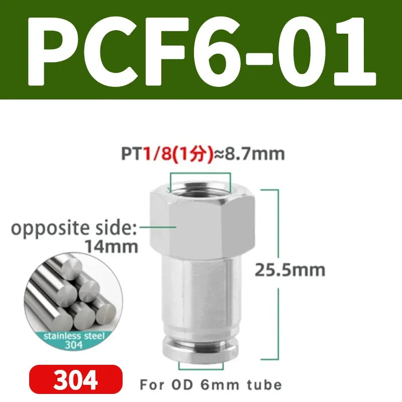 304 Stainless Steel Quick-Connect Air Hose Fittings - BSP 1/8",1/4",3/8",1/2 Pneumatic Pipe Connectors with Corrosion Resistance
