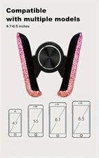 Car Phone Holder Women Diamond Crystal Car Air Vent Mount Clip Mobile Phone Holder Stand in Car Bracket Interior Amagi