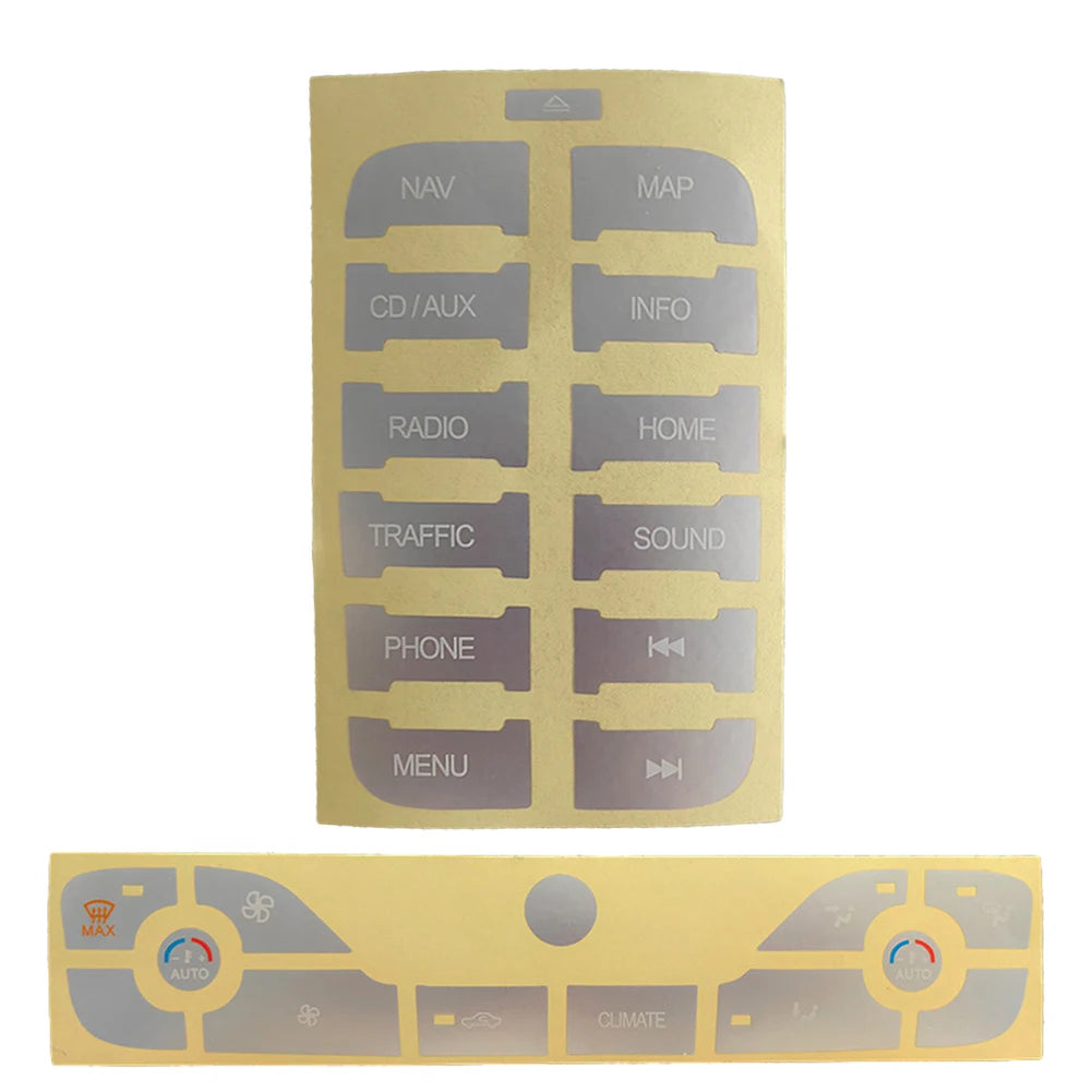 High Quality Silver Stickers To Repair The Buttons Radio +AC Repair Sticker For FORD For S-Max 2011 Buttons Stickers Decals