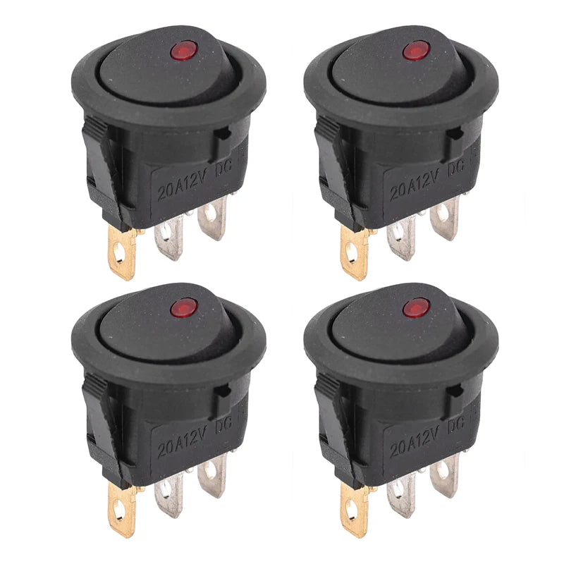 Automotive Rocker Switch 12V 3 Pin Cat Eye LED Light ON OFF Toggle Dash Replacement for Car Motorcycle Marine Boat RV Parts New