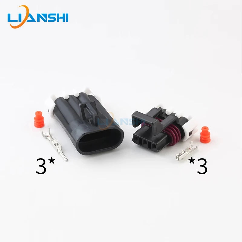 12129615/12110293 is a 3-hole waterproof wiring harness connector suitable for automotive crankshaft sensor plugs