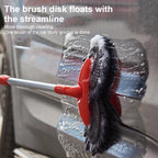 Double Brush Head Rotating Car Wash Mop Three-Section Telescopic Mop Roof Window Cleaning Maintenance Auto Supplies Accessories