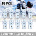 10/2pcs Metal Throttle Cable Clips Silver Motorcycle Bike E-Bike Flameout Adjustment Fixator Wire Rope Fixing Buckle Screws Amag
