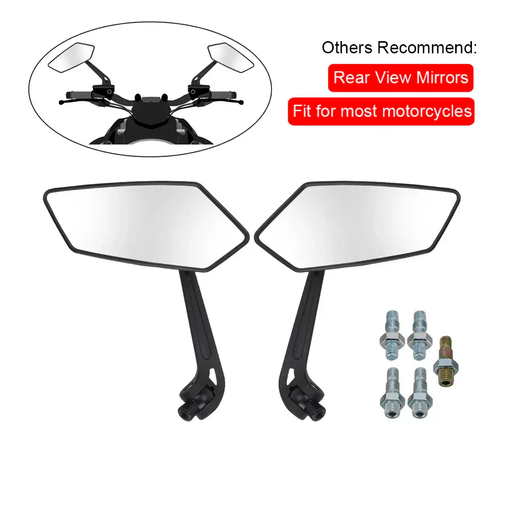 360° Rotating Wide Angle Bicycle Mirror Impact Resistant with Extra Large View Surface Seamless Handlebar Mount Bike amagi