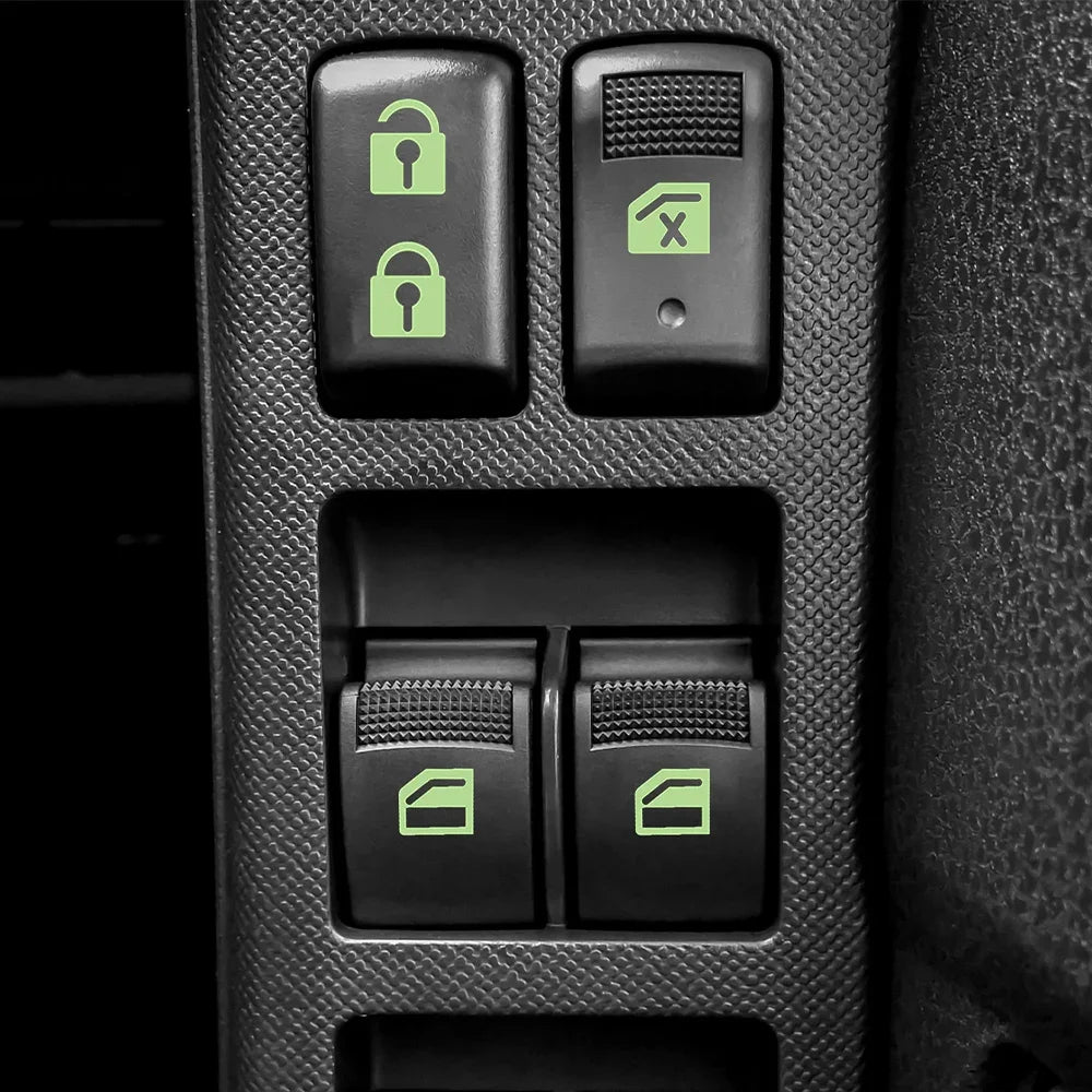 Car Control Switch Button Fluorescent Sticker Window Lifter Luminous Button Sticker Auto Interior Decal Decor Accessories 1-5PCS