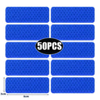 50/10pcs Car Bumper Reflective Stickers Reflective Warning Strip Tape Secure Reflector Stickers Decals Safety Warning 3*8CM