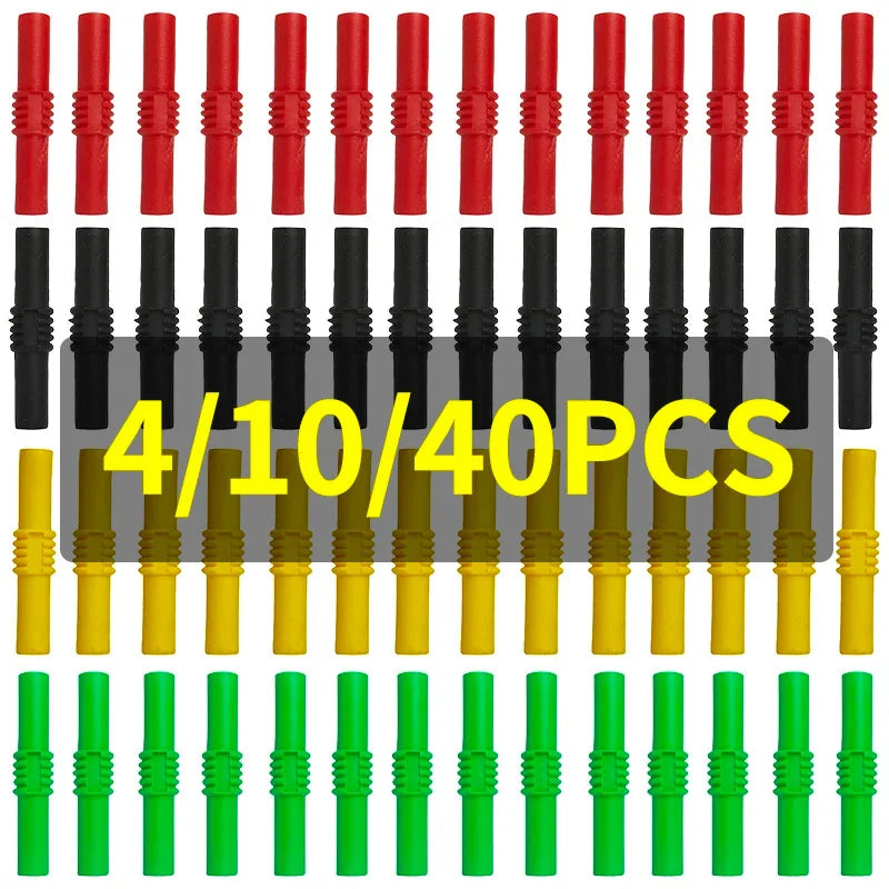 4-40PCS Gold-Plated Female Stackable Banana Jack Connectors,Metal Extension Couplers for Binding Posts and Electrical Test Leads