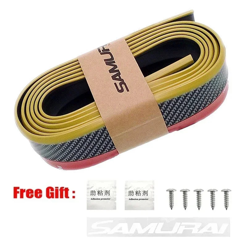 Car Front Bumper Protection Tool Carbon Fiber Strong Adhesive Rubber Universal Front Edge Anti-scratch Protector Amagi