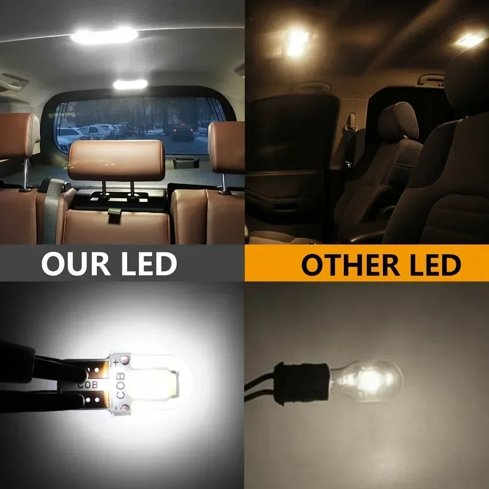 10pcs Car Interior Lamps T10 194 168 W5W COB 4 SMD LED CANBUS Silica Bright White Wedge Clearance License Light Bulbs Car Amagi