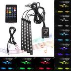 Car RGB LED Strip Light Automotive Interior Foot 36/48 LED APP/Remote/Voice Control Atmosphere Decorative Lamp Ambient Amagi