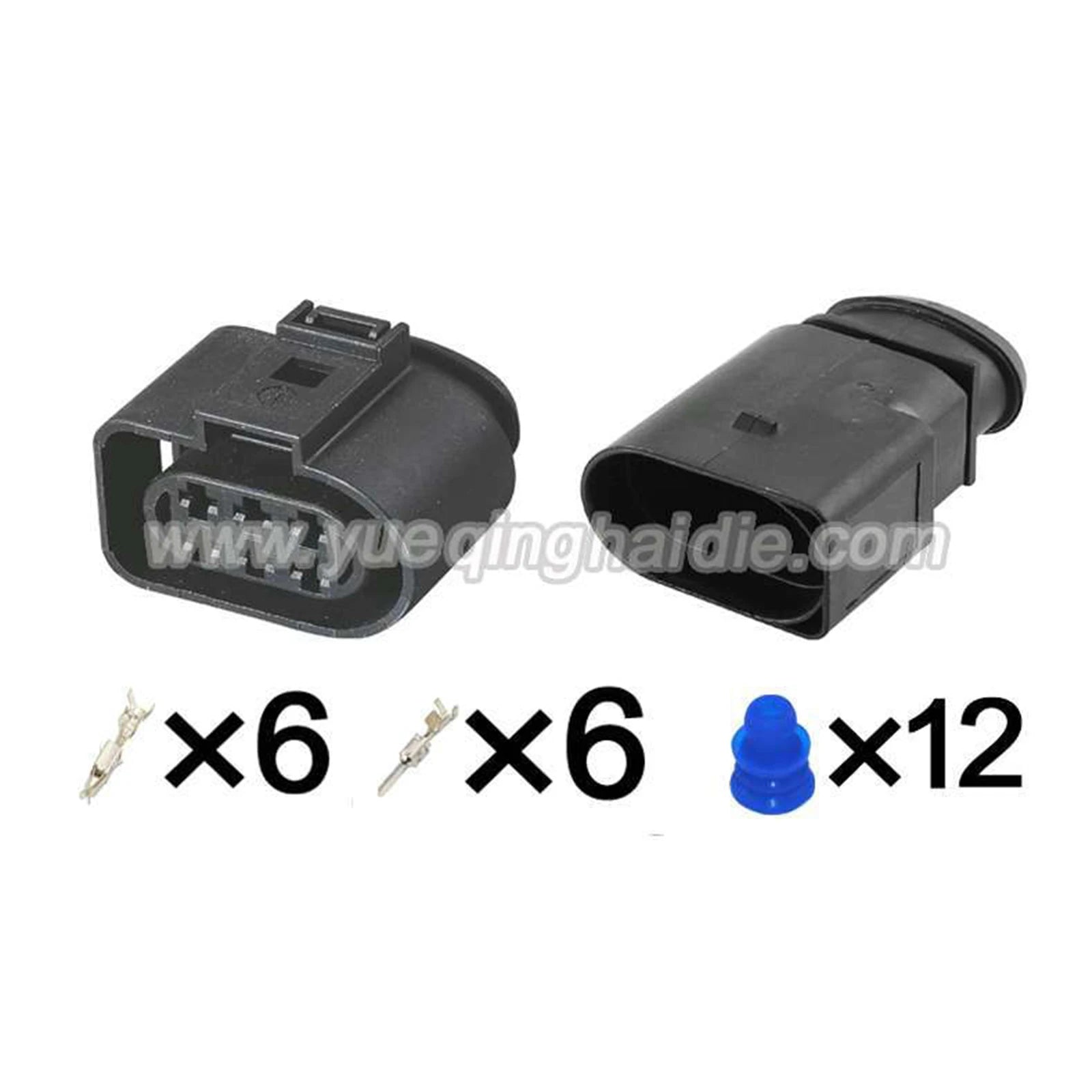 6-Pin Connector Waterproof 3.5mm Male Female Connector Auto Wiring Harness Cable Socket for VW Audi 1J0973833 1J0973733/936142-1