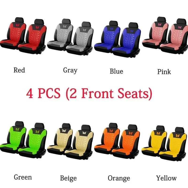 Car Seat Covers Set Universal Fit Most Cars with Butterfly pattern Tire Track Detail Styling Protector covers for the car