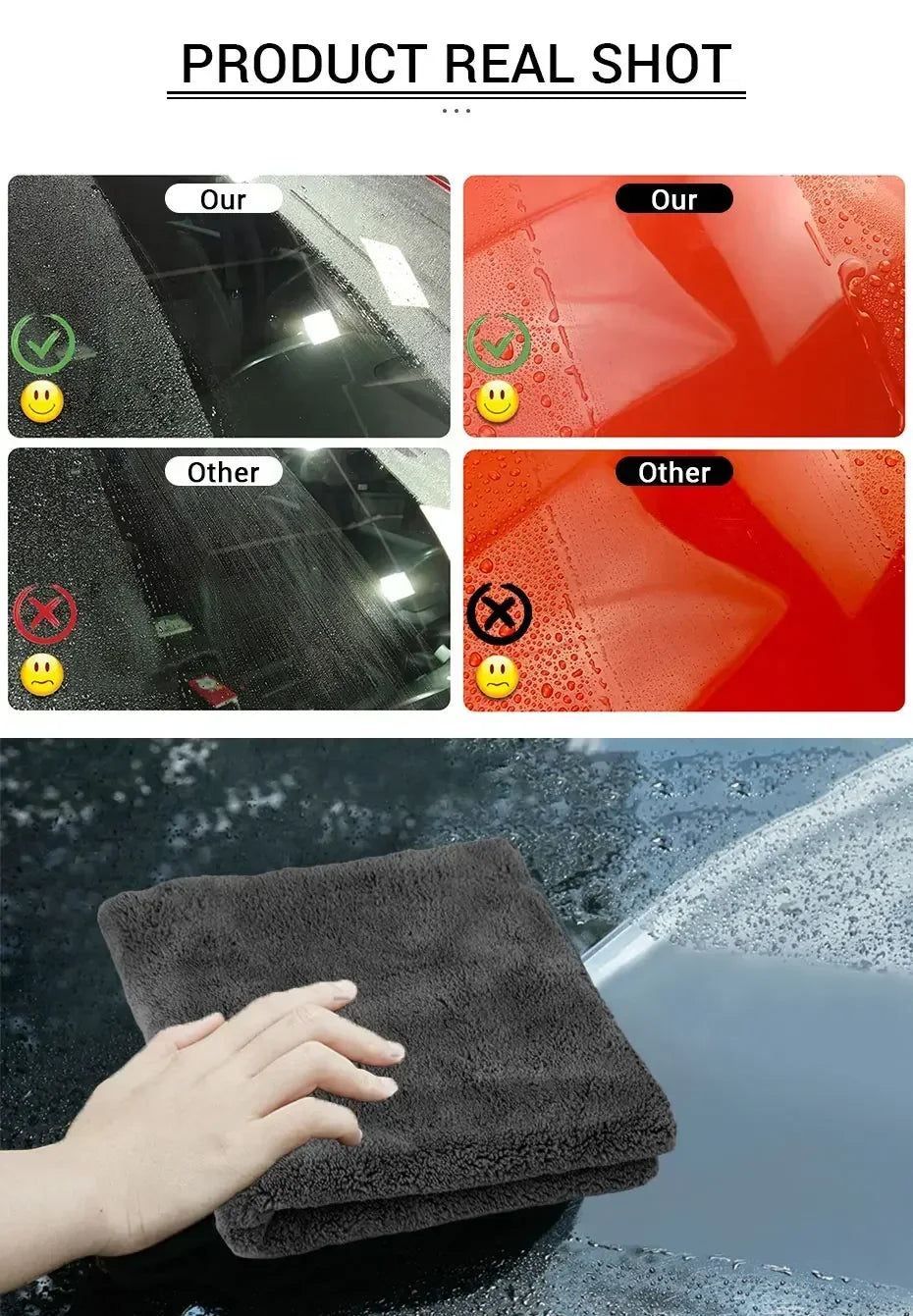 Premium Microfiber Towels Car Care Washing Thicken Towel Car Detailing Drying Cloth Cleaning Tool Auto Wash Accessories Amagi