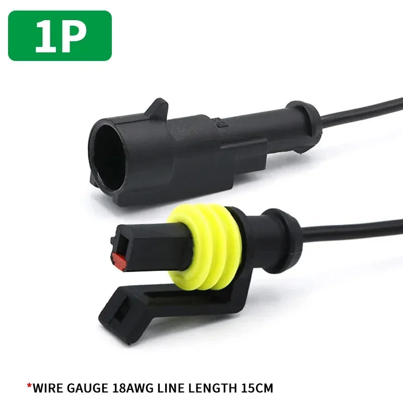 5/20/100 Sets HID 1/2/3/4/5/6 Pin Waterproof Auto Connector Kit with 15CM 18AWG Wire for Car/Truck Harness Wiring