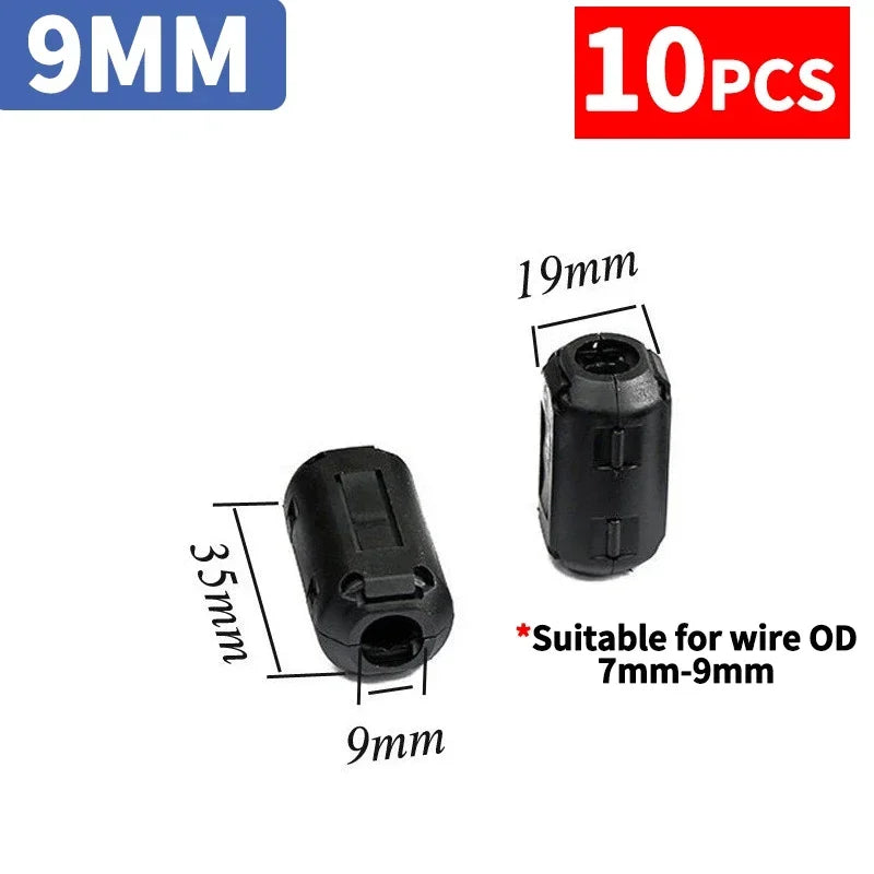Anti-interference Snap Ferrite Filter For Cable Ferrite Core Choke Clip EMC Inner Diameter 3.5/5/7/9/11/13MM Degaussing Filter