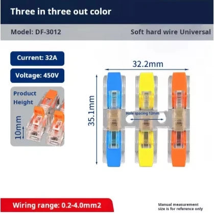 2-12 Pin Screw Fixation Quick Press Electrical Docking Terminal | Compact Push-in Wire Connector Terminal Block