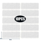 50/10pcs Car Bumper Reflective Stickers Reflective Warning Strip Tape Secure Reflector Stickers Decals Safety Warning 3*8CM