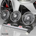 New Car Fan 360° Adjustable Triple-Head 12V/24V USB Powerful Cooling Circulation Ideal for Vehicle Comfort on Long Drives amagi