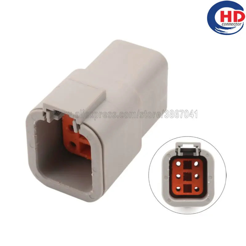 6pin auto waterproof electric plastic wire harness connector DTP04-6P