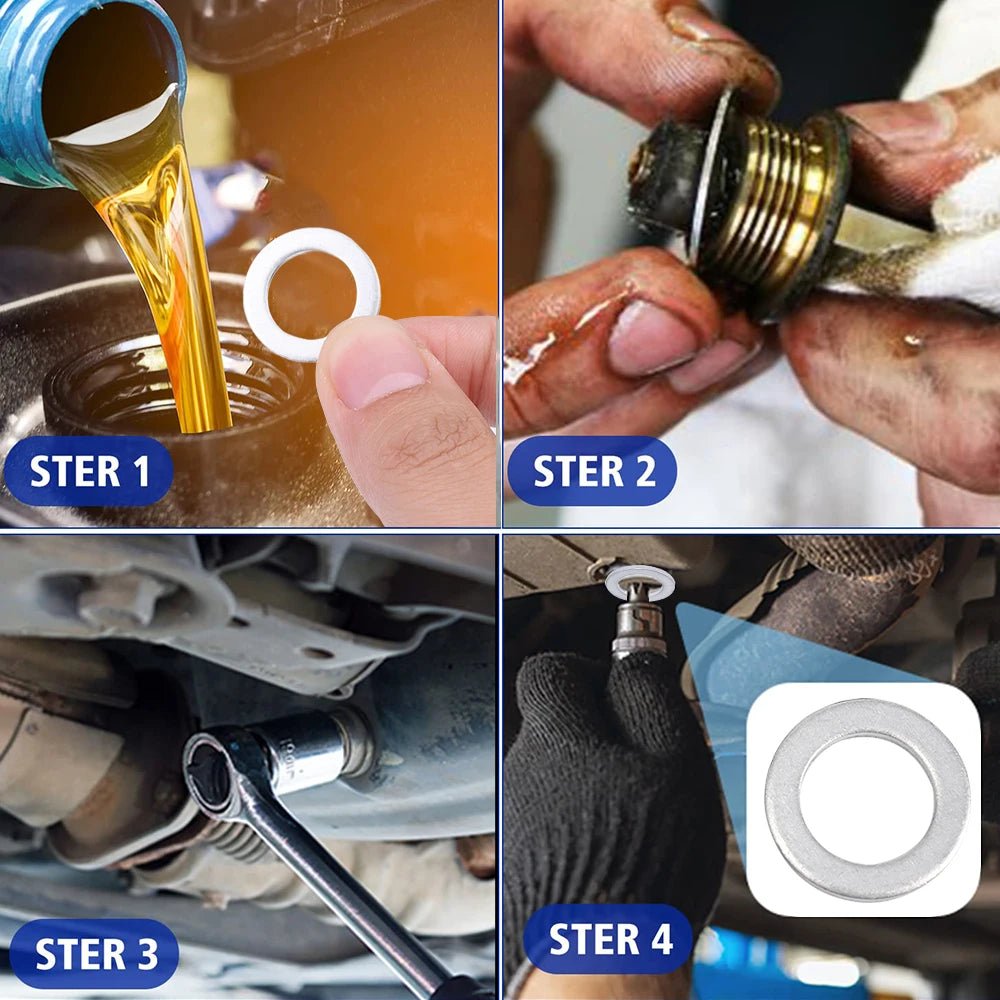 Car Engine Sump Oil Drain Seal Gasket 14mm Hole Nut Washer for Honda Engine Oil Sump Aluminium Seal Gasket Auto Parts 10/50PCS