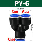 Pneumatic Push-to-Connect Fittings Kit 20/100/500PCS Y W Shaped Air Water Oil Hose Connectors for Nylon Polyurethane Tubing