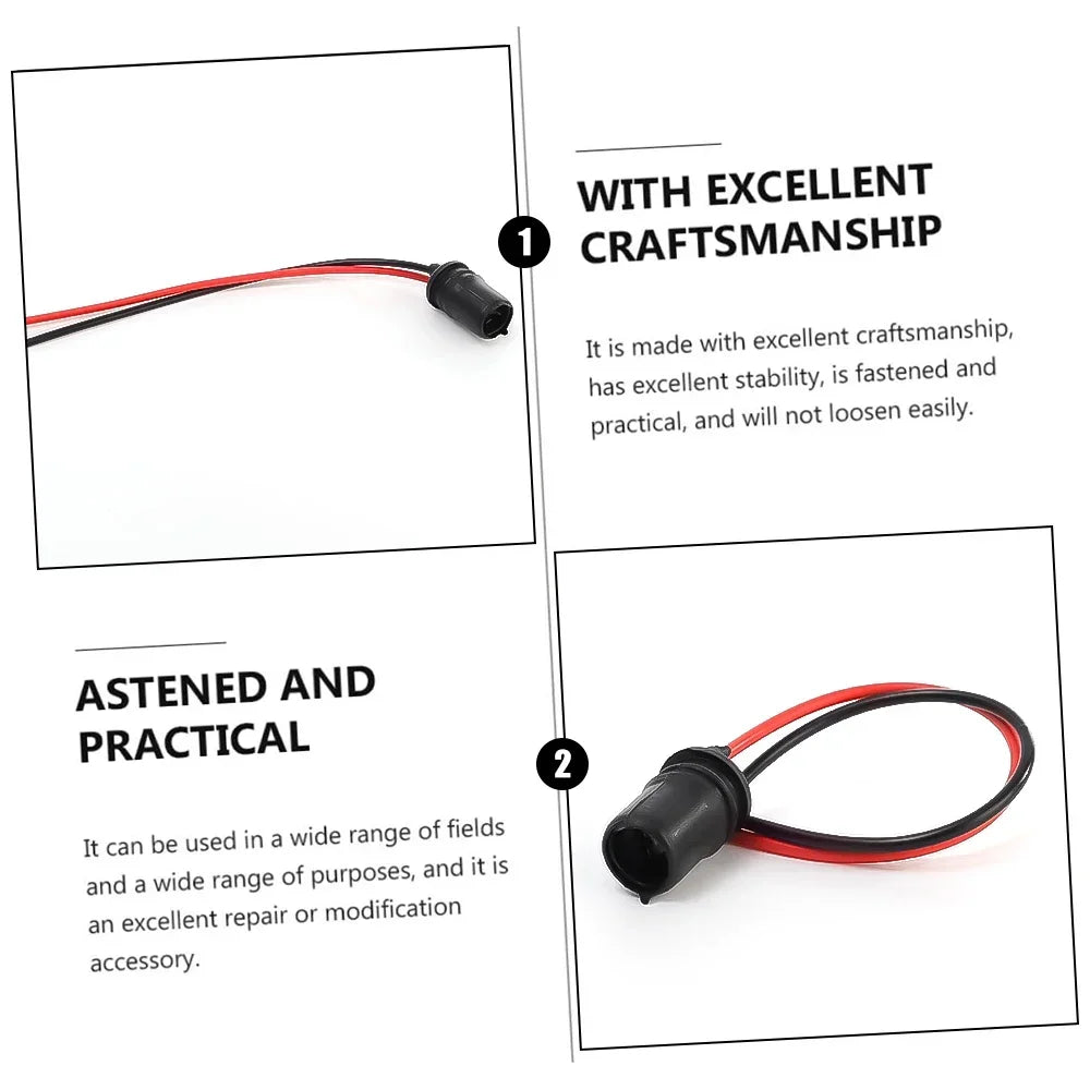 DC12V T10 W5W 147 Socket Marker Instrument Lights Holder Connector Wire Bulb Soft Rubber Harness Replacement Car Accessories