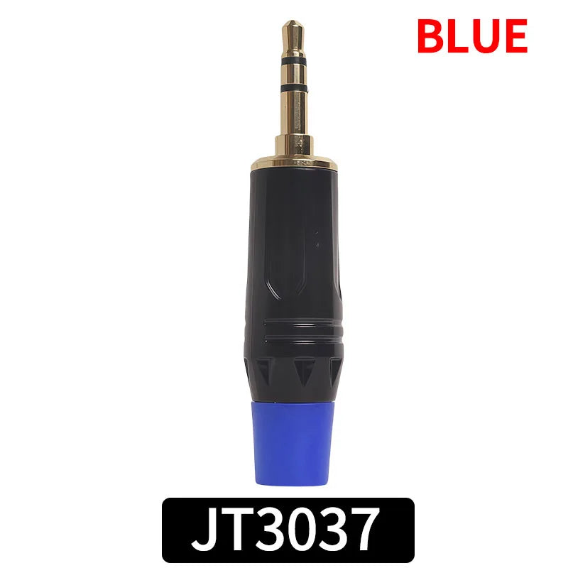 Gold-Plated 3.5mm Stereo Audio Plug Connector, DIY Soldering Jack for Headphone, Microphone, Speaker, AUX Cable Repair