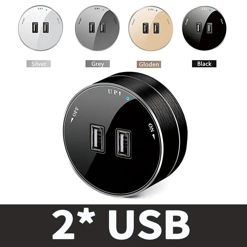 Power Track Home Appliances Universal Socket Electric Plug Adapter With USB,Wall Mount Power Strip with Removable Outlet Adapter