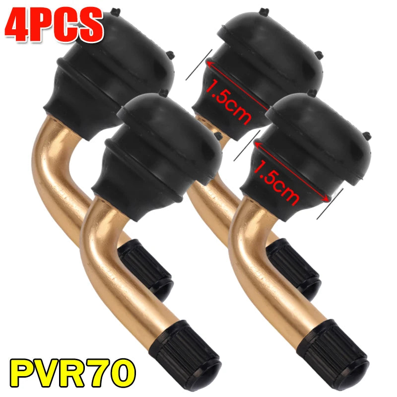 Motorcycle 45° Bent Type Valve Stem for Bike Tubeless Tire Rubber PVR Aluminum Alloy Anti-Corrosion Car Tire Repair Parts 2-4PCS