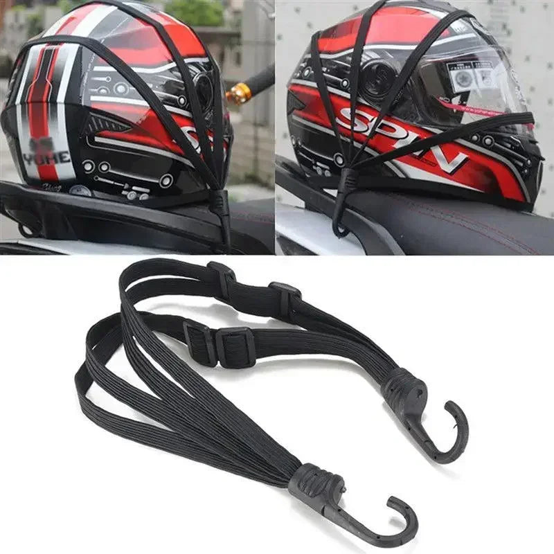 Motorcycle Luggage Strap Helmet Fixed High Elasticity Straps Retractable Elastic Buckle Rope Motorbike Durable Bike Helmet Amagi