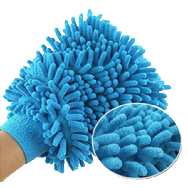 1/3/5PCS Microfiber Car Wash Double-faced Glove Soft Mesh Random Color Detailing Chenille Waterproof Mitt Car Cleaning Tool