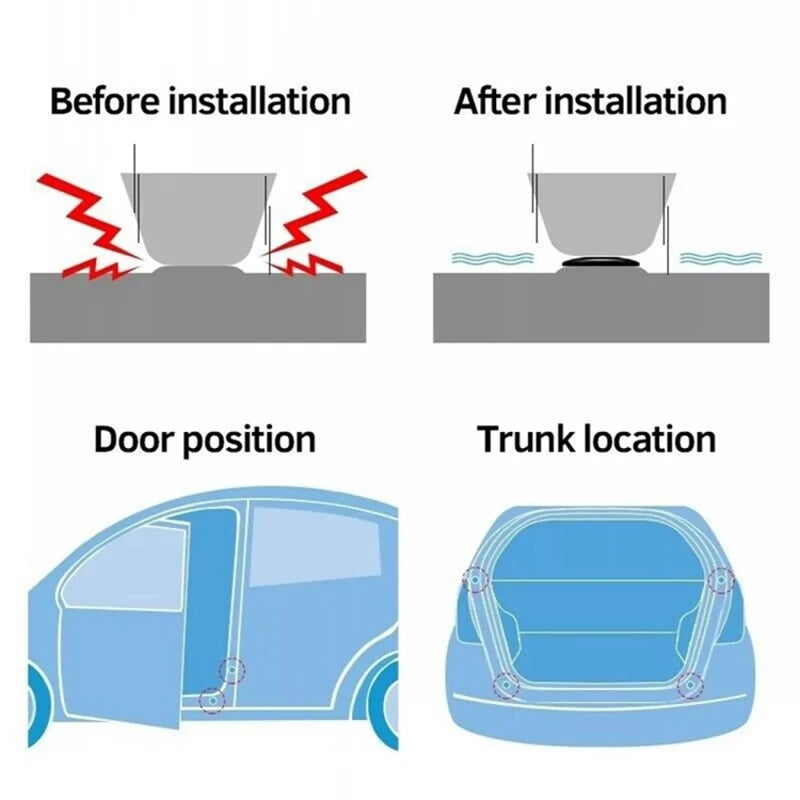 Car Door Shock Absorber Pads Buffer Bumper Anti-collision Shock Absorbing Gasket for Auto Sound Insulation Adhesive Stickers