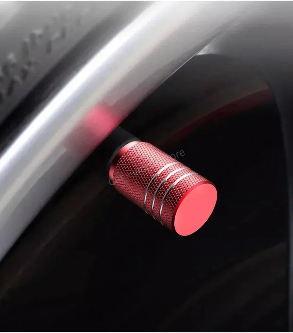 4Pcs Black Silver Car Tire Valve Stems Cap Knurling Style Tire Valve Cap Aluminum Tire Wheel Stem Air Valve Cap for US Schrader