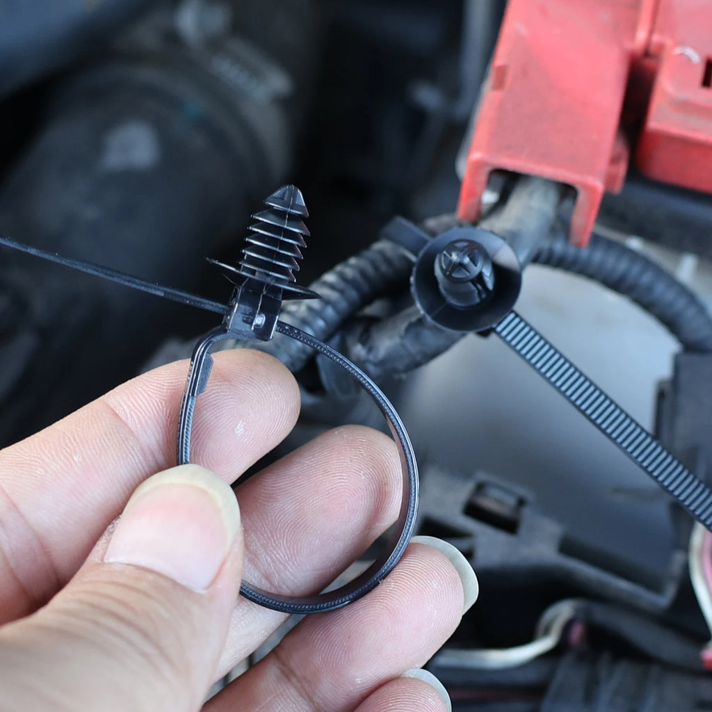 1-30pcs Black Nylon Threaded Head Harness Cable Ties Multi-purpose for Most Auto Repairs and Wiring Auto Interior Accessories
