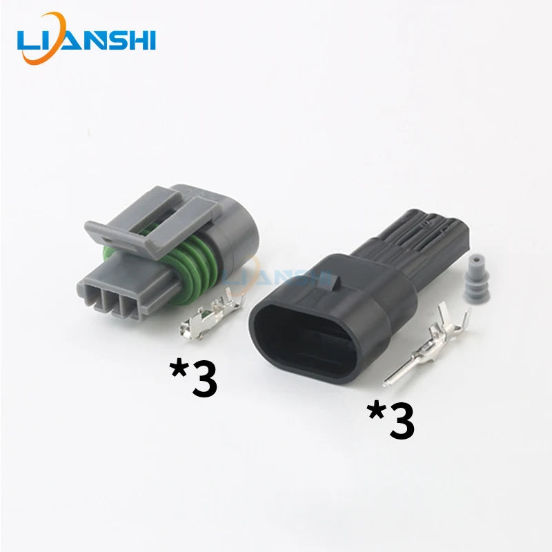 12162280 Automotive Sensor plug 3p ignition coil waterproof connector 3-hole sheath with terminal