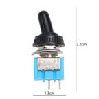 Mini Toggle Switch Waterproof Cap 2Pin 2 Position SPST ON OFF Latching Controller for Car Boat Marine Motorcycle Truck Dashboard
