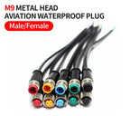 5/20PCS M9 2 3 4 5 6 Pin DC Electric Bicycle Butt Joint Plug waterproof female male Connector Wiring Scooter Brake Cable 20CM