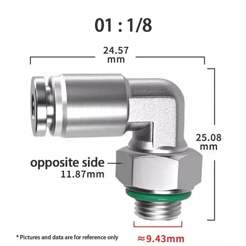 10/50/200PCS PL-G 304 Stainless Steel Trachea Quick Coupling Joint 1/8" 1/4" 3/8" 1/2" External G Thread Elbow Pneumatic Fitting