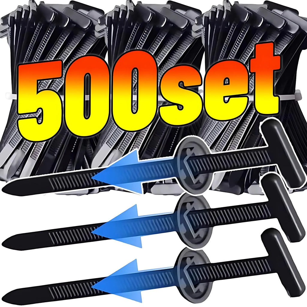 500/10set Universal Nylon Cable Tie Buckle Auto Fastener Screw Replacement Clip Car Fender Trunk Engine Guard Panel Wire Clips