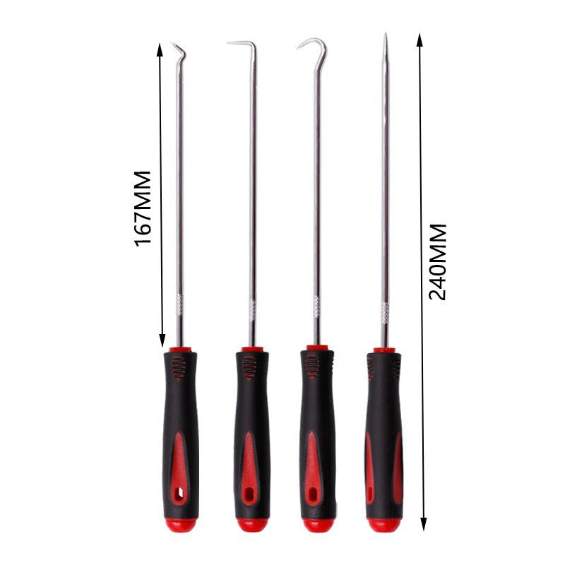 4Pcs Car Auto Vehicle Oil Seal Screwdrivers Set O-Ring Seal Gasket Puller Remover Pick Hooks Durable Tools
