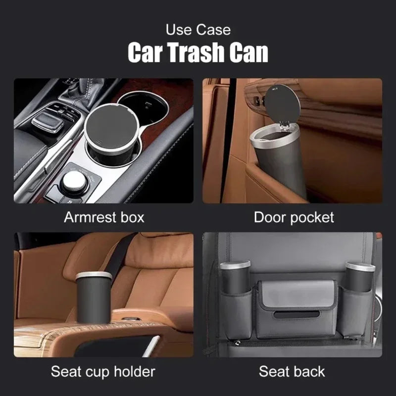 Auto Garbage Bin Ashtray Leak-proof Car Cup Holder Trash Can with Cover Storage Box Bucket Waterproof Acessory Amagi