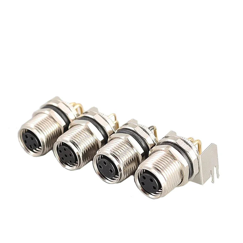 5/10 PCS M8 Straight/Curved Pin Aviation Plug Sensor PCB Bonding Plate Male and Female Socket Waterproof Connector 3/4/5/6/8P