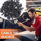 Car Nylon Cable Tie Buckle Fastener Universal Self-Locking Zip Ties Holder Screw Replacement Buckles Fix Wires Tools Accessories