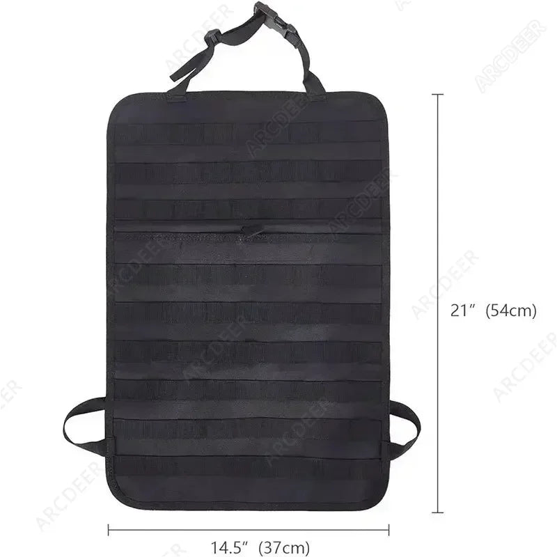 6pcs/set Universal Car Backrest Wall Hang Seat Back Storage Bag Organize Molle Panel with 5 Detachable Pouch,Outdoor Campe Hike