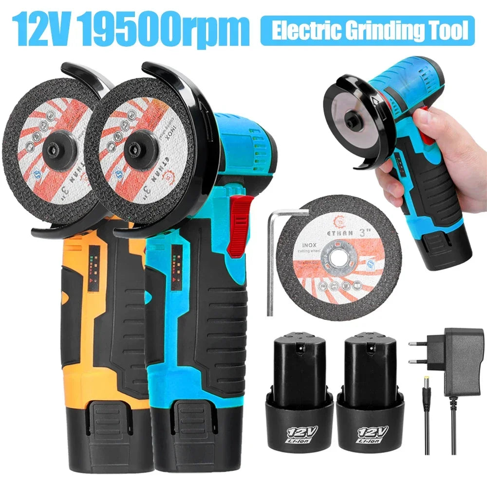 19500RPM Cordless Electric Angle Grinder 12V Rechargeable Mini Polishing Grinding Machine Multifunction Diamond Cutting amabilis