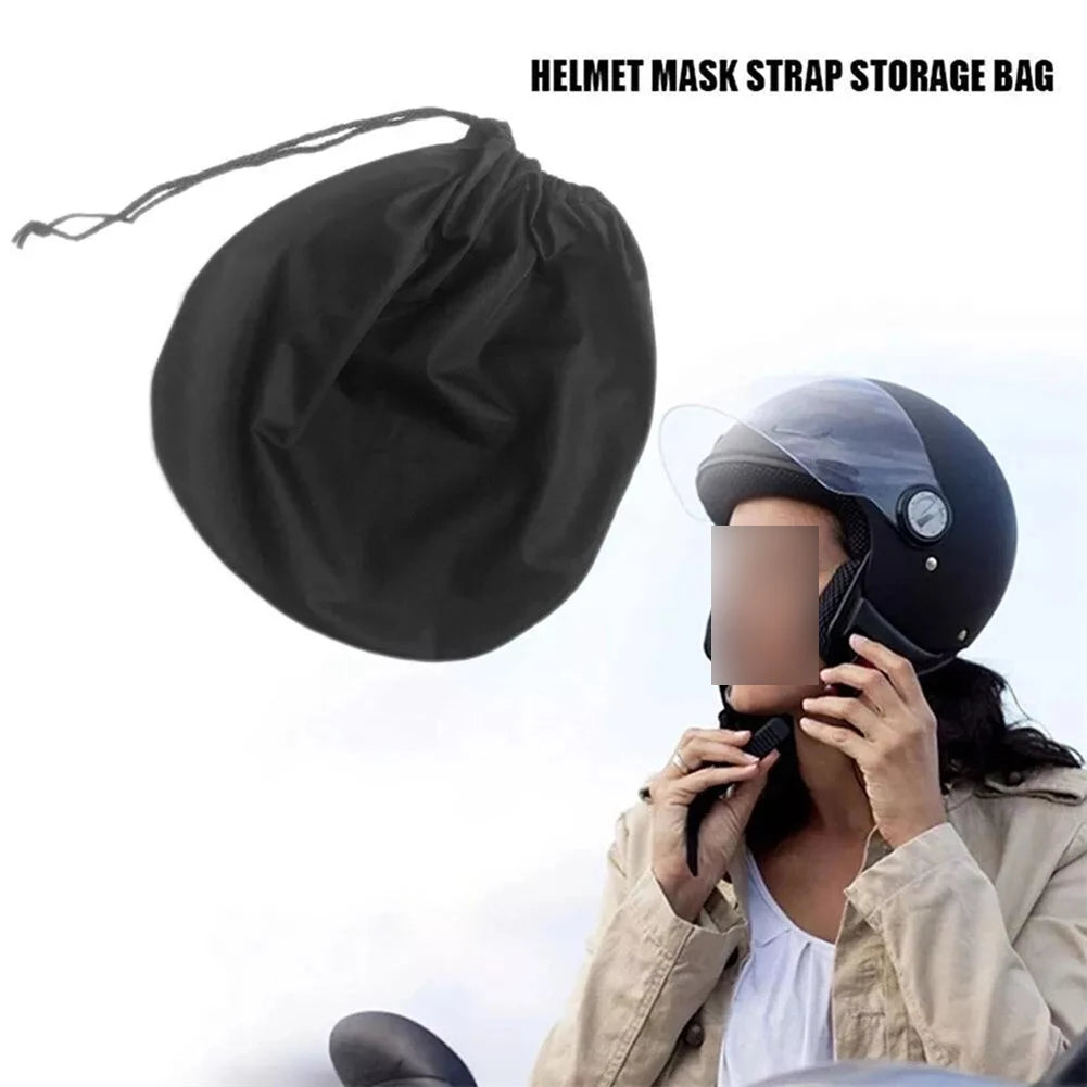 1pc Helmet Protective Drawstring Helmet Bag Pocket Black Dust Proof Helmet Bag Plush Soft Drawstring Pocket Helmet Storage Bag