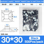 250/500/1000PCS Self-Adhesive Cable Tie Mounts, Strong Sticky Base Wire Holder Clips for Wall Fixing, Cable Routing Management