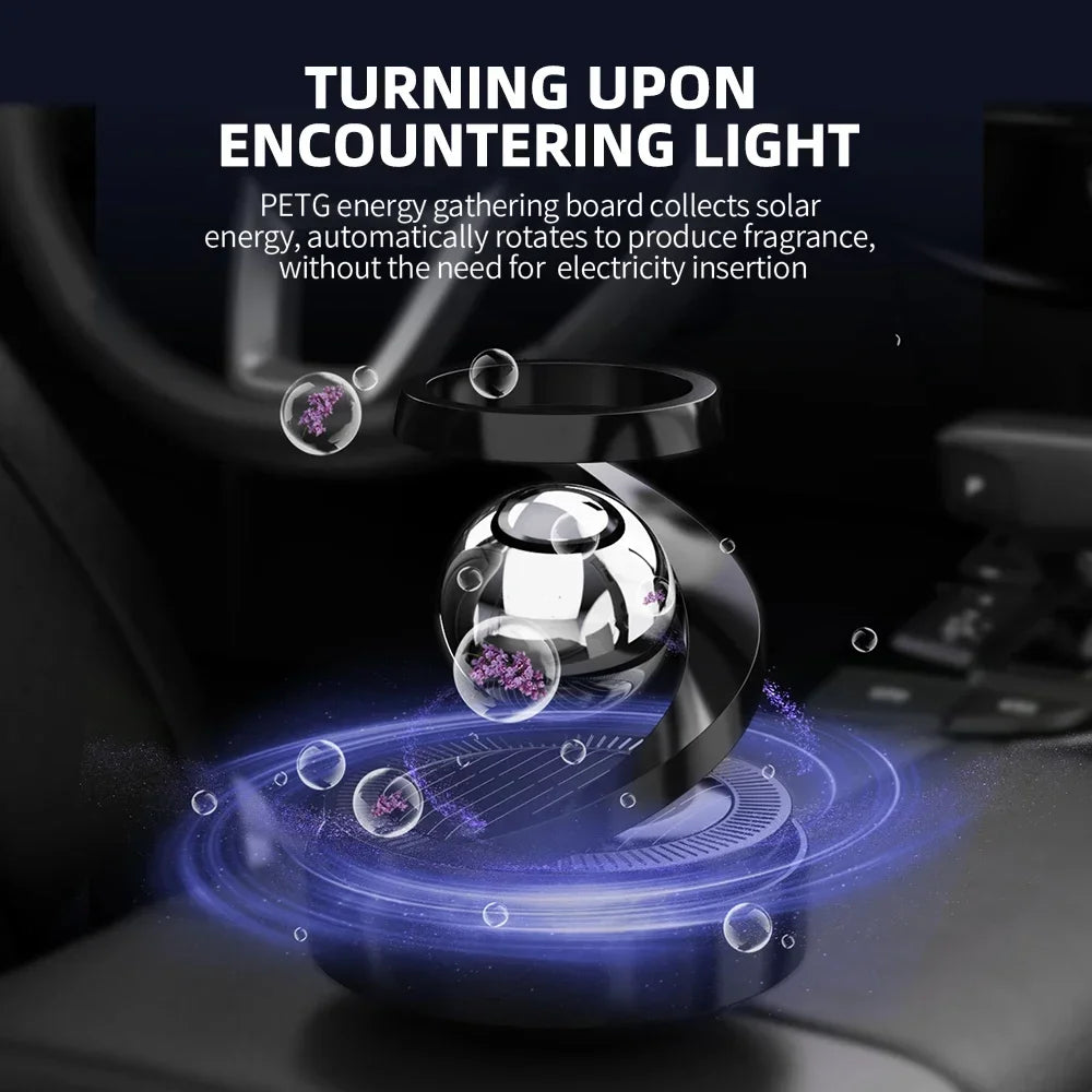 Solar-Powered Rotating Car Aromatherapy Diffuser Innovative Scent Dispenser with Long-Lasting Fragrances Enhances Dashboard
